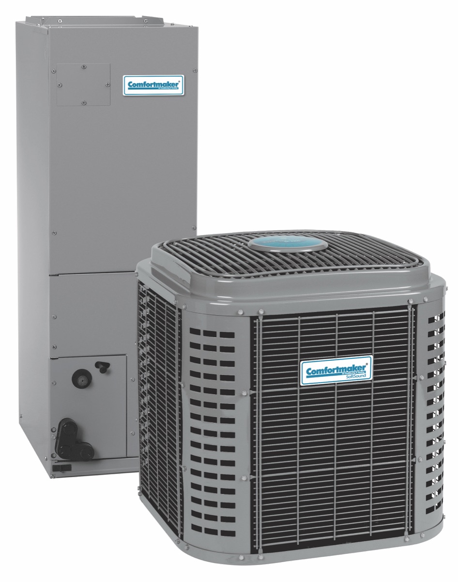 Comfortmaker high-efficiency air handler and SoftSound air conditioner condenser